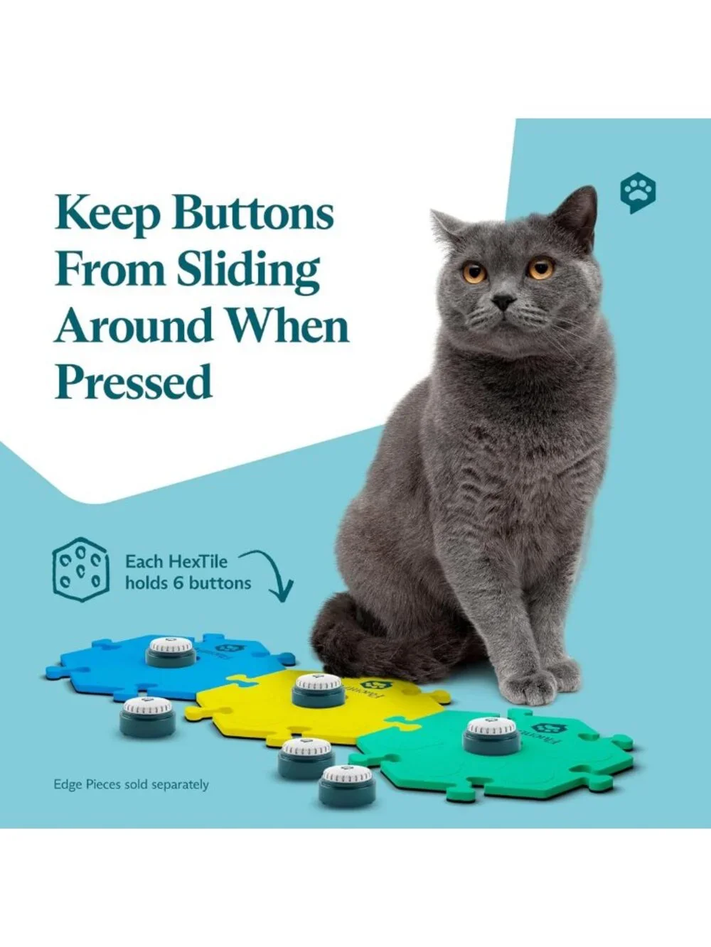 Dog & Cat Communication Buttons Kit | 6 Recordable Sound Buttons & Mats